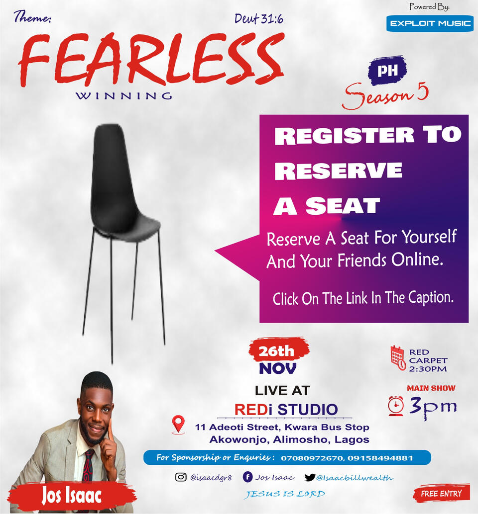 A Link caption will be sent to you as regard registration to reserve a seat or posted on status ! At least we know how many people we are expecting as attendees . Thank you for your co-operation